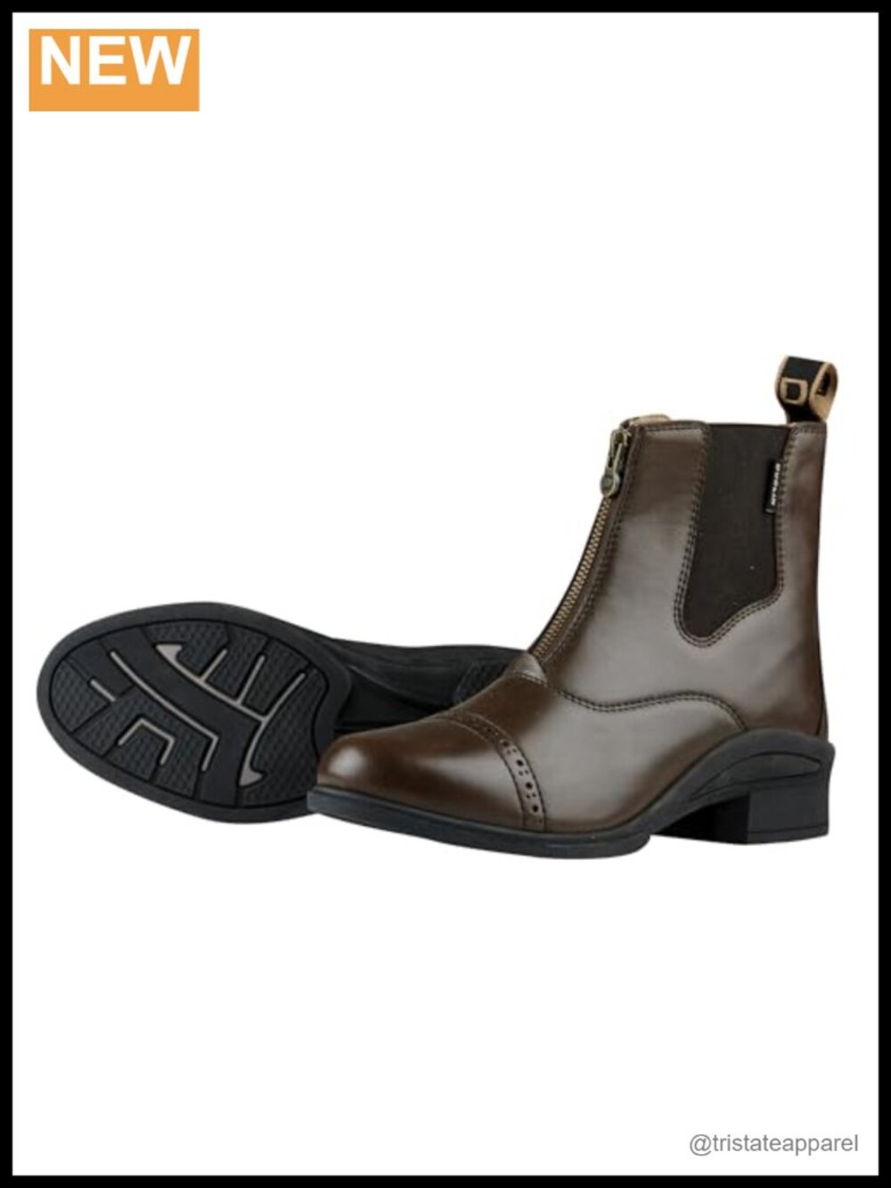 Faux Leather Equestrian Ankle Boots with Zip
